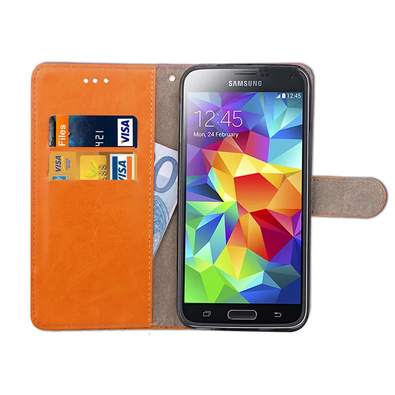 СПС чехол для телефона samsung Galaxy S5 флип искусственная кожа + TPU i9600 кошелек