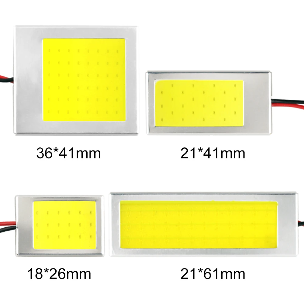 1 Piece W5W T10 C3W C5W C10W BA9S Festoon LED COB LED Panel Dome Lamp Auto Car Interior Reading Plate Light Ceiling Wired Lamp