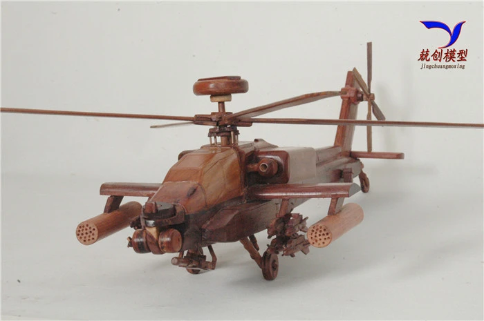 wooden apache helicopter model