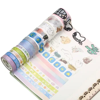 

10m DIY Masking Tape Set M&G Petal Animal Flower Japanese Washi Paper Tapes Scrapbooking Sticker 20mm X10M(4pcs) 15mmX10M (8pcs)