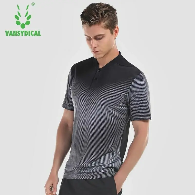 

Vansydical Mens Gym Shirt Sports Golf Polo Shirts Tops Short Sleeve Jerseys Outdoor Workout Tennis Fitness Jogging Sportswear