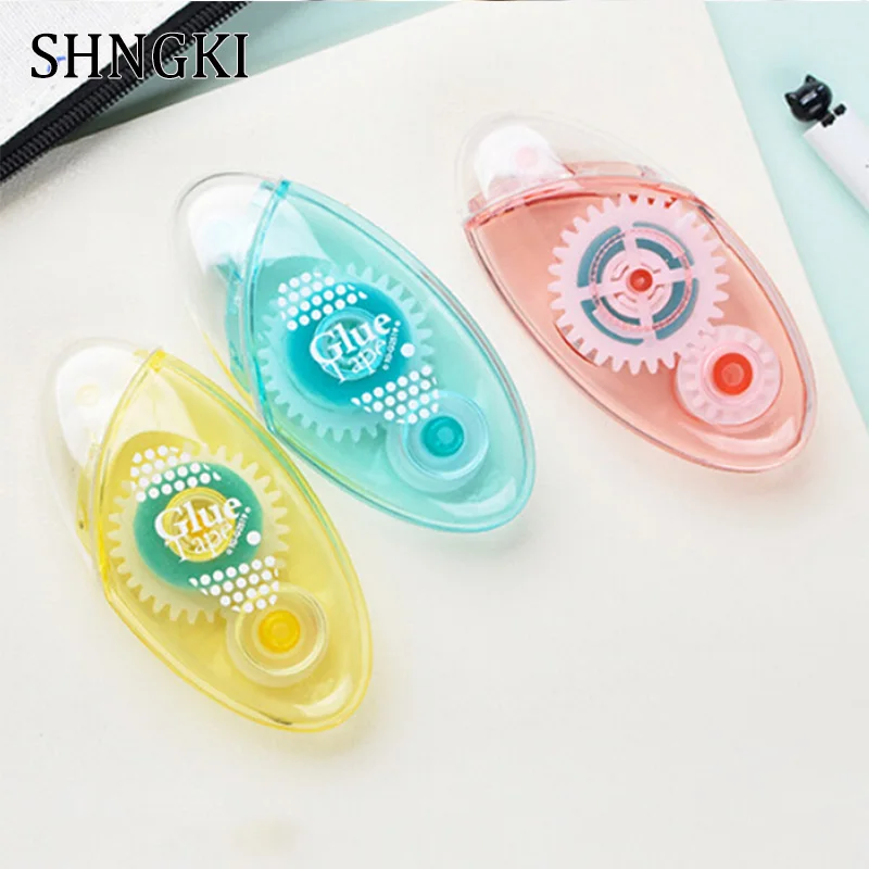 1Pcs Correction Tape Double Sided Adhesive Tapes Glue Sealing Letter DIY Office Work Scrapbooking Stationery 8mmx5m Color Random
