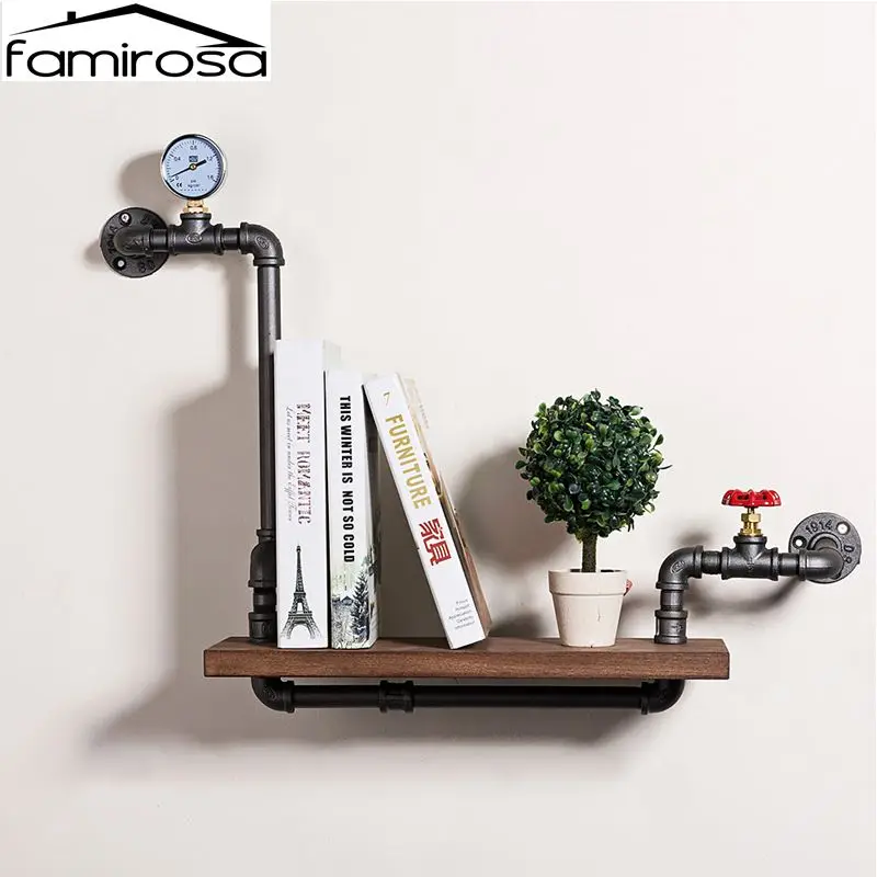 

Book Shelf Wall Hanging Iron Pipe Creative Retro Art Display Shelves Bookcase Decorative Bookshelf For Living Room
