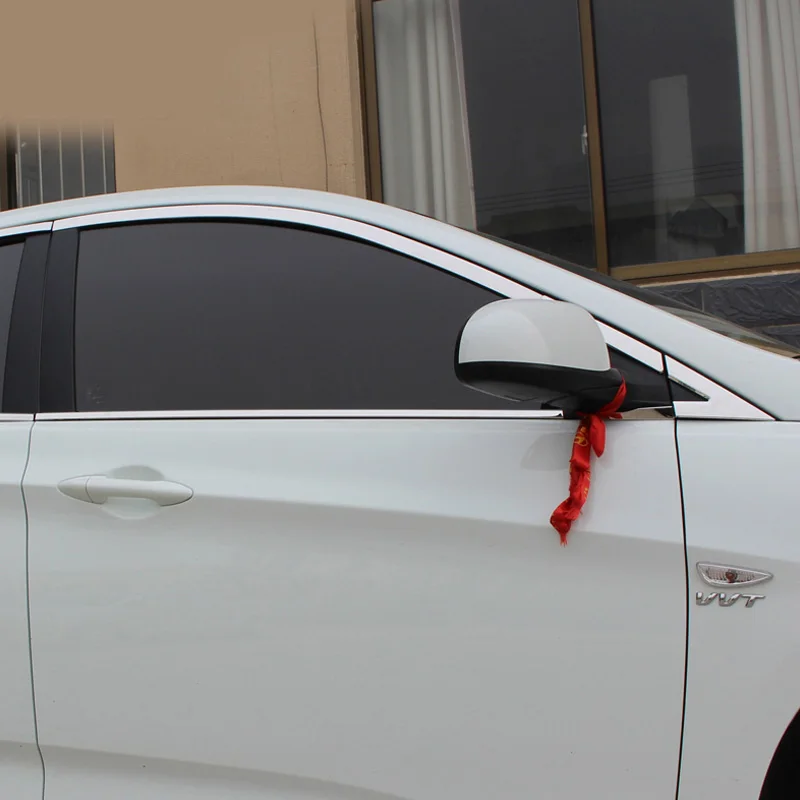 Window trim cover Exterior body decoration chrome car-styling products accessory For Hyundai Solaris 2011-2014