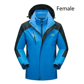

Mountainskin Women's Winter 2 pieces Softshell Fleece Jackets Outdoor Sports Waterproof Thermal Hiking Skiing Female Coats men