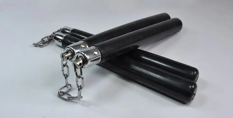 Китай кунг-фу боевых искусств Wing Chun натуральный каучук Nunchakus не металл Bruce Lee Artes Marciais ушу практика оборудование черный