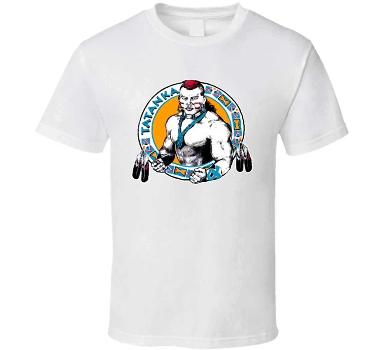 Tatanka الرجعية المصارعة T قميص رجل 100% القطن قصيرة الأكمام طباعة 2017 جديد الصيف الرجال الساخن بيع الأزياء تي شيرت أعلى المحملة