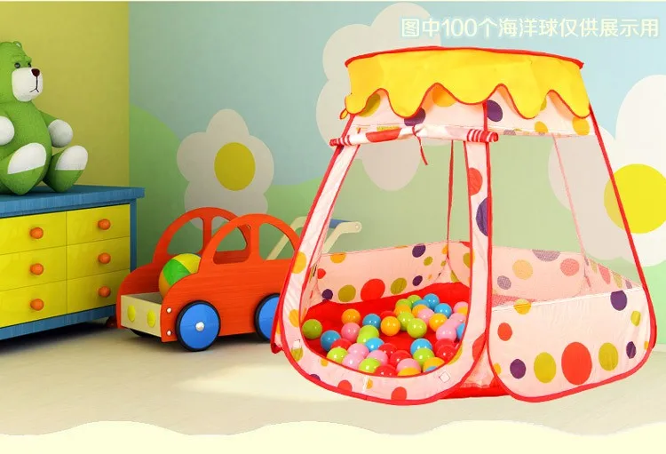 Wishing indoor and outdoor tent large house game house baby princess theater portable marine ball pool baby toys playpen (2)