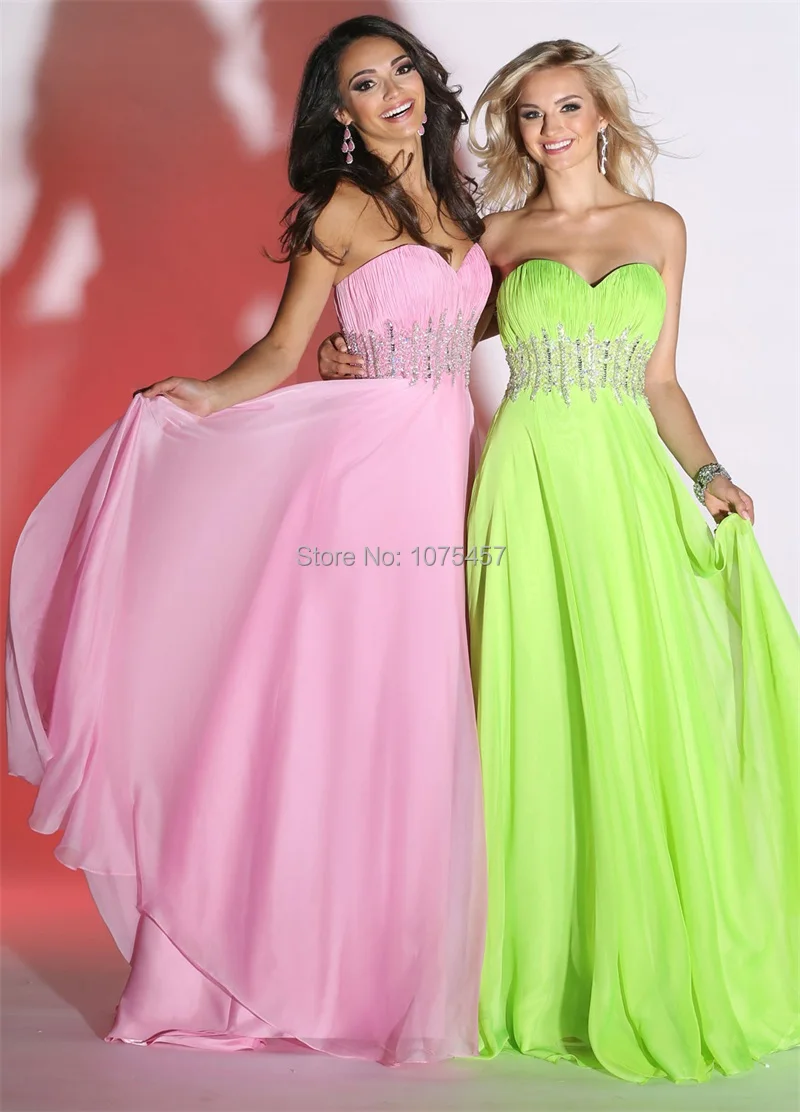 Latest Design Lime Green Prom Dresses Cheap 2015 Sweetheart Crystal