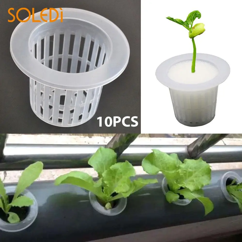 White Plastic Soilless Hydroponic Nursery Pots Durable Garden Pots Mesh Net Pots Mini Green