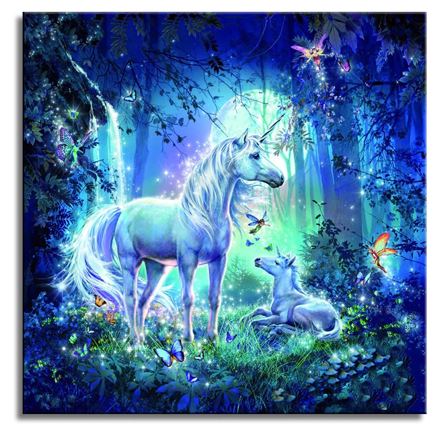 

Diamond Painting Full Square Drill Unicorns Forest Fantasy Daimond Painting Rhinestone Embroidery Cross Stitch Crystal Mosaic