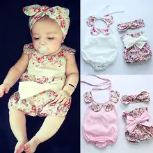 Hot Newborn Infant Baby Girl Floral Romper font b Bodysuit b font Shorts Outfits Set Clothes
