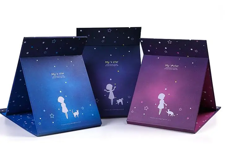 

NKR21-HD paper makeup mirror desktop desktop high-end dressing mirror folding portable square princess mirror