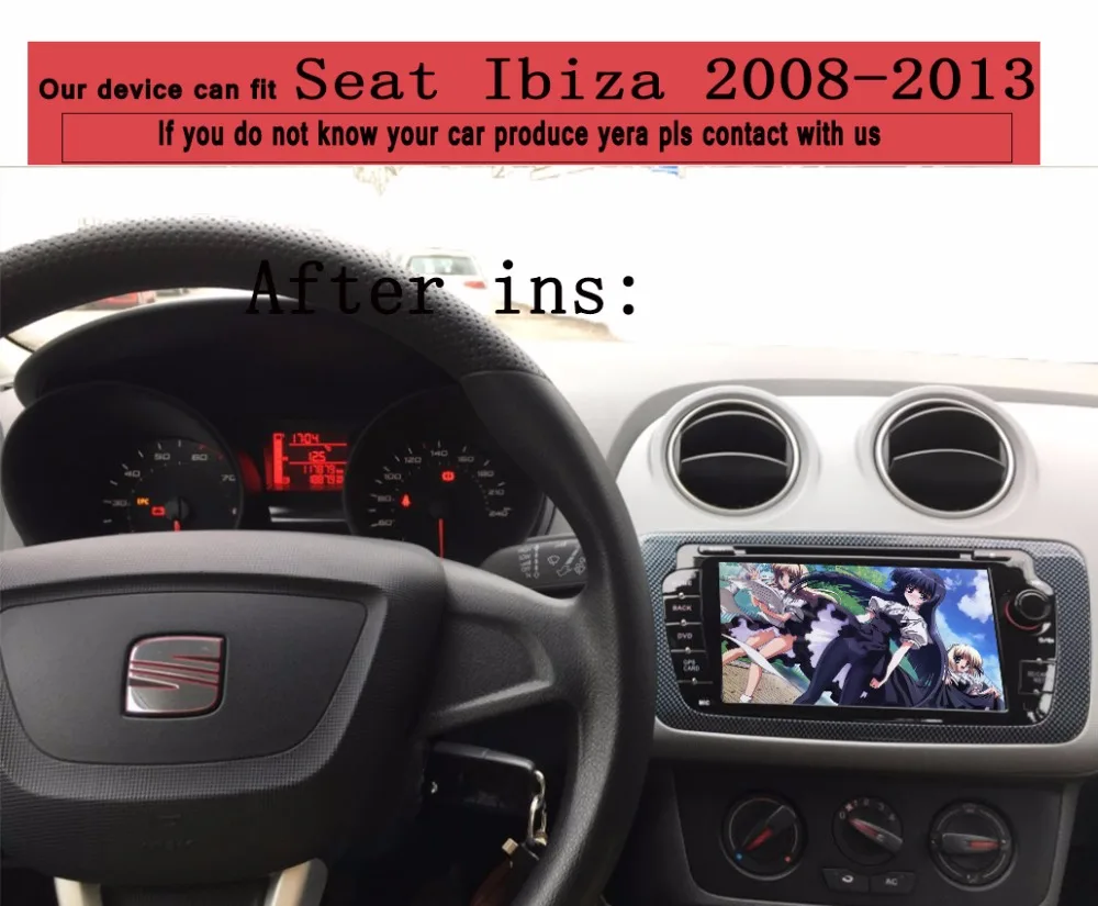 Discount Octa Core 4GB RAM 1024*600 Android 9.0 Car DVD Player GPS for Seat Ibiza 2009 - 2013 with WiFi Bluetooth Radio GPS Tape Recorder 1
