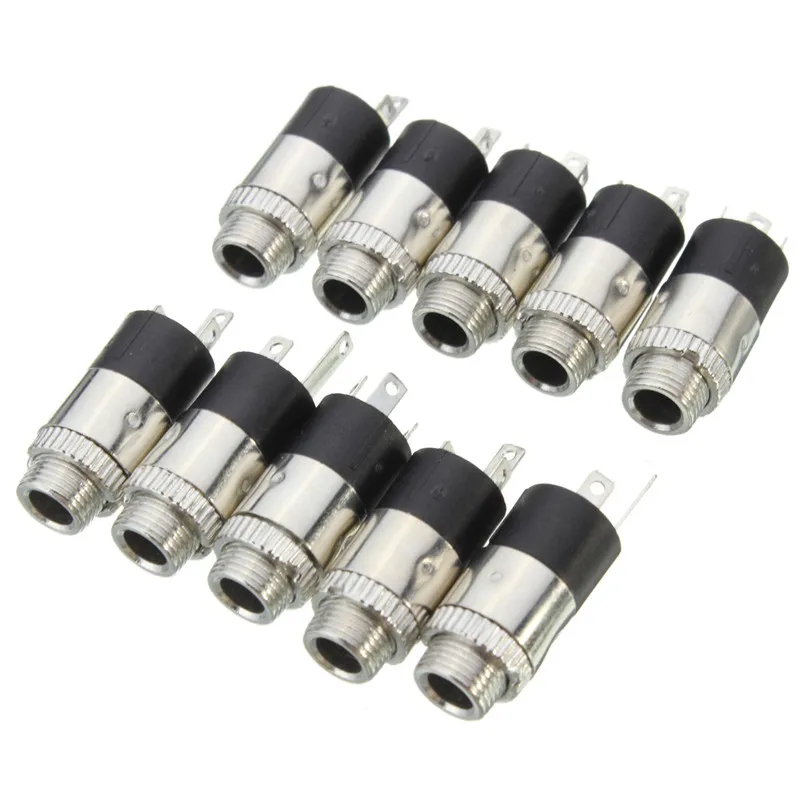 

Best Price PJ392 10x 3.5mm Stereo Headphone Connector Adapter Power Plug Audio Video Jack Socket Plug with Nut