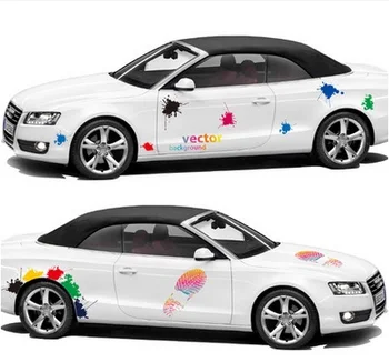

3D Rainbow Hands Flower Car-detector Body Stickers Graceful Pretty Personality Car-styling Waterproof High Quality Vinyl Fresh