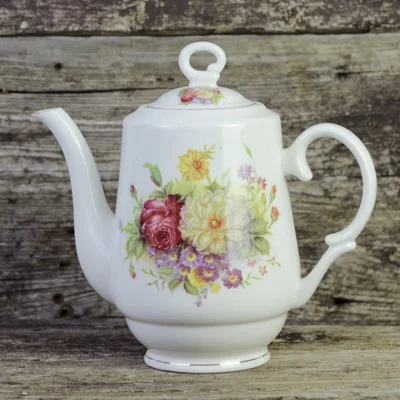 Fashion British Bone China Coffee Pot European Style Afternoon Tea Teaset Ceramic Teapot Coffee Pot Flower Tea Pot Porcelain Pot - Цвет: H