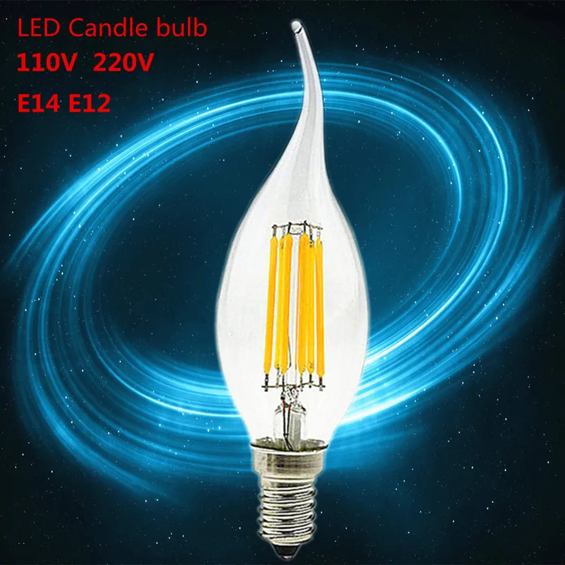 New led e14 bulb 4W 6W 9W dimmable E14 E12 220V 110V AC C35 light LED