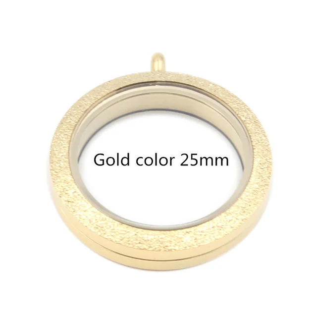 Кристалл золото твист закручивающийся плавающий кулон 316L нержавеющая сталь жизни памяти Стеклянный медальон, дропшиппинг - Окраска металла: 25mm