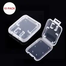 10 stücke Speicher Karte Fall Transparent Standard SD SDHC microsd Fall TF Protector Halter Weiß Box Carry Lagerung Großhandel SD fall