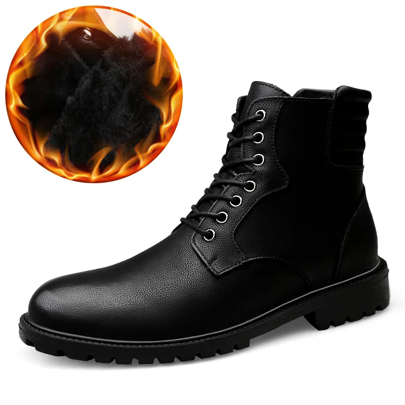 

Winter Casual Snow Boots Men Waterproof Ankle Boots with fur warm Flat Slip-Resistant snow boots Fashion Man Winter Shoes k4