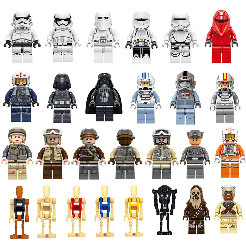 

LegoINGlys Star Wars Figures Clone Trooper Jedi Chewbacca Droid Building Block Compatible LegoINGlys Creator Movie 2018 Kid Toy
