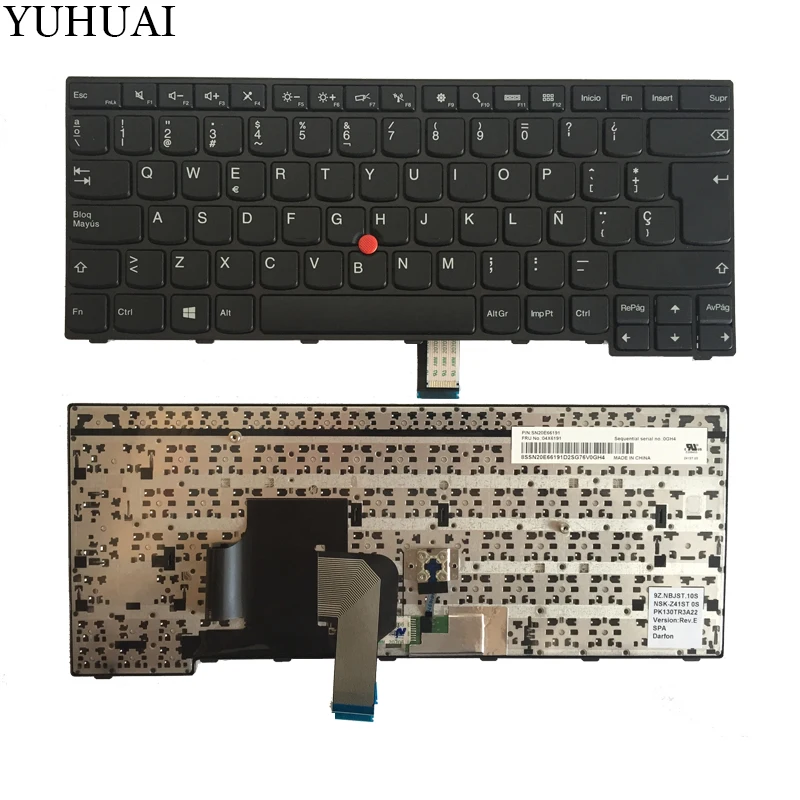 

NEW SP laptop keyboard FOR LENOVO THINKPAD E450 E450c E455 E460 E465 Spanish keyboard FRU 04X6191 black