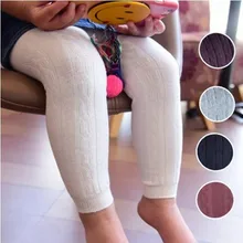 Girls Pencil Pant Autumn Winter Kids Korean Knitted Leggings Solid Color Legging Baby Toddler Ankle Luster Pencil Pants