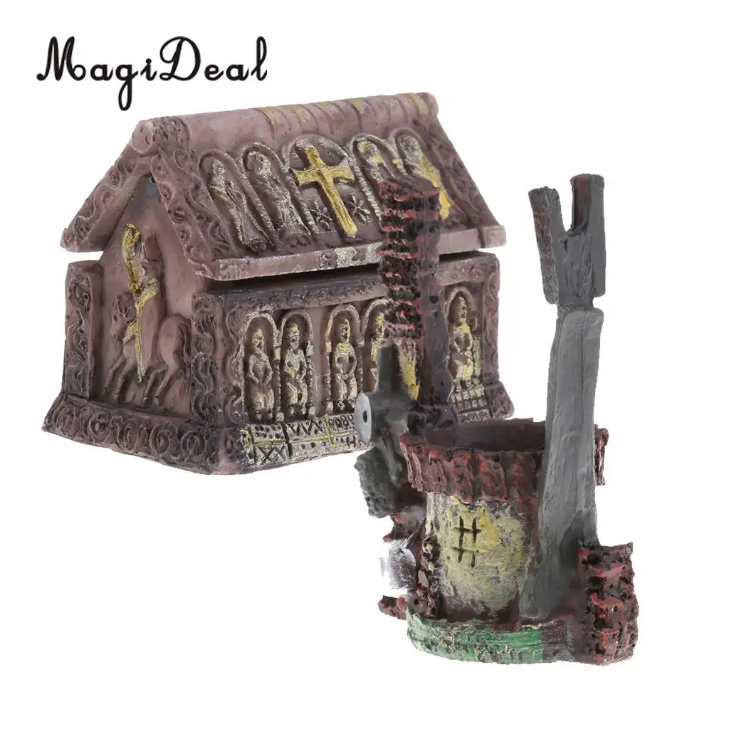 MagiDeal Sand Armor Scene Building Simulation Resin Dry Well Casket Coffin Model Toys for Diorama Wargame