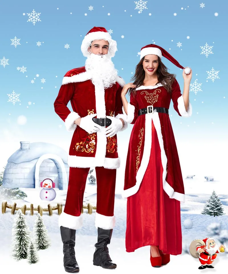 Cosplay&ware Adult Couple Christmas Santa Claus Costume Cosplay Xmas Party Dress Women Men Plus Size 2xl -Cosplayware Store HTB1EWV.PNjaK1RjSZFAq6zdLFXac.jpg