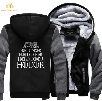 

HAMPSON LANQE Game of Thrones House Stark HODOR Hold the Door Casual Sweatshirts 2019 Winter Fashion Jacket Warm Zipper Hoodie