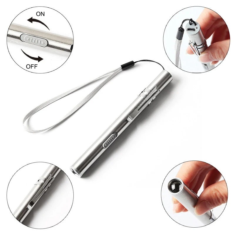 Перезаряжаемые светодиодный фонарь-ручка свет мини факел холодный белый + теплый свет с зарядка через USB кабель используется для кемпинга