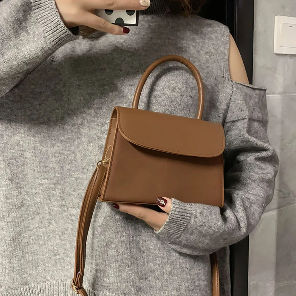 

Xiniu 2019 Tops Fashion Explosion Solid Bags Women Wild Shoulder Bag Retro Hasp Messenger Bag Small Square Bag