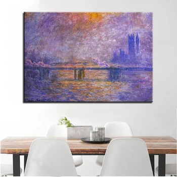 

Canvas Pictures Wall Art Frame 1 Piece Charing Cross Bridge The Thames Painting HD Prints Abstract Poster Home Decor Living Room