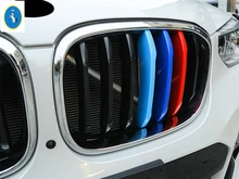 Yimaautotrims Front Mesh Grille Cover Trim Insert Mesh Frame Styling Cover 3 Colors For BMW X3 G01 2018 2019 2020 dot mesh insert crochet trim shirt
