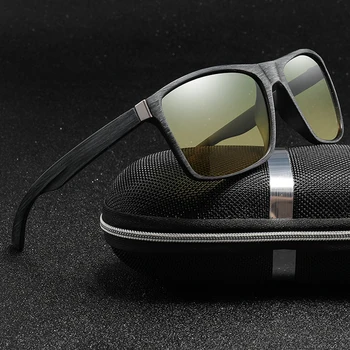 

LongKeeper Day Night Vision Sunglasses with Case Men Women Polarized Driving Goggles Square Oval Gafas de sol Gift 1045/46/49