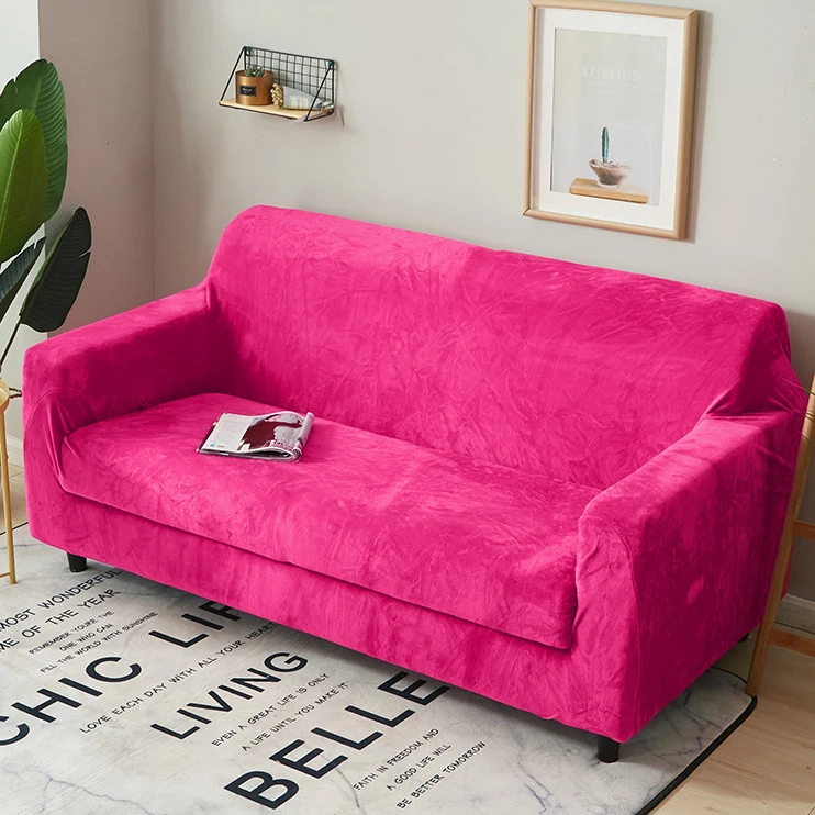 Lelen, плюшевый чехол для дивана, 18 видов цветов на выбор, плотные чехлы на диване, чехлы на диване, эластичные дешевые чехлы для полотенец - Цвет: Rose