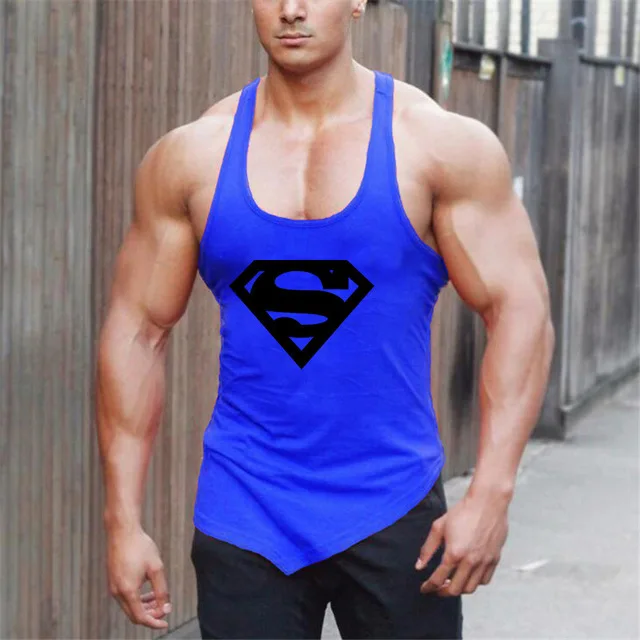 Летние для мужчин взрыв модели без рукавов Супермен глубокий копания круглый средства ухода за кожей Шеи неровный подол хлопо