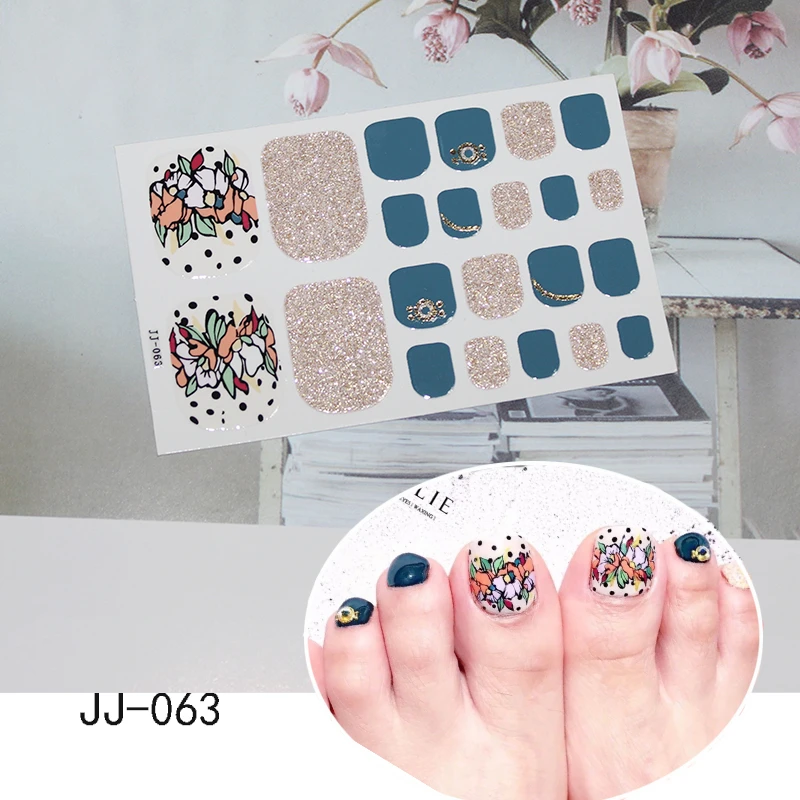 

Lamemoria New Styles 22tips Fashionable Toenail Stickers Pre Designed Waterproof Sticker Full Wraps Toenails Art DIY Accessories