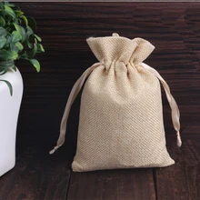 14*18 см 1000 шт. ручной работы джут drawstring мешковины Сумки для Свадебная вечеринка Рождественский подарок украшения Чехлы упаковки Сумки