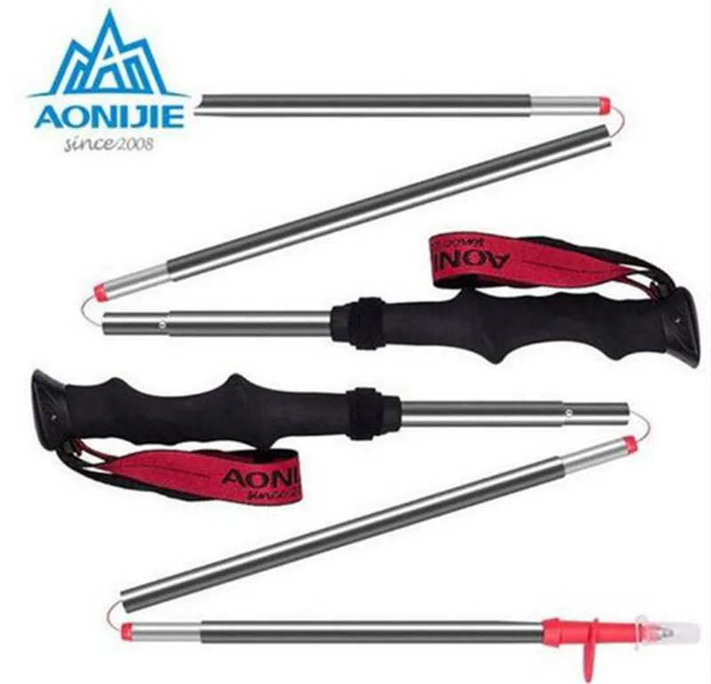 

AONIJIE Ultra-light EVA Foam Handle 3-Section Foldable Canes Aluminum alloy Walking Sticks Trekking Pole Alpenstock 2Pcs