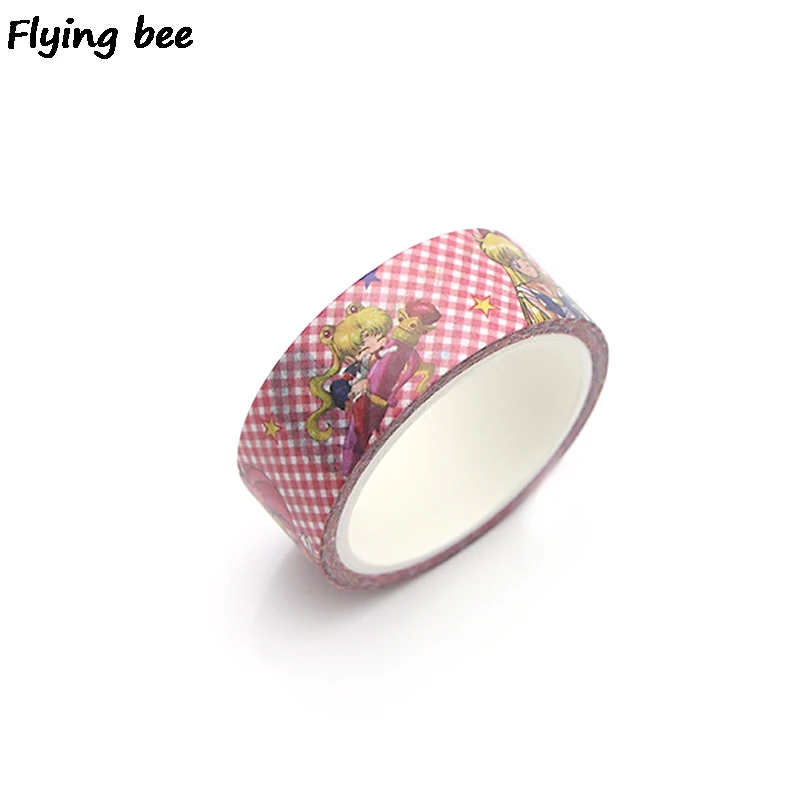 Flyingbee 15 мм X 5 м Сейлор Мун мультфильм Бумага васи клейкая лента модная клейкая лента DIY Скрапбукинг наклейка этикетка маскирующая лента X0316