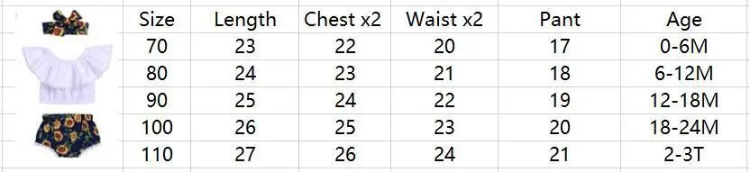 Комплекты одежды для новорожденных девочек топы с оборками и рукавами, милые летние шорты в подсолнухами, повязка на голову, комплект из 3 предметов