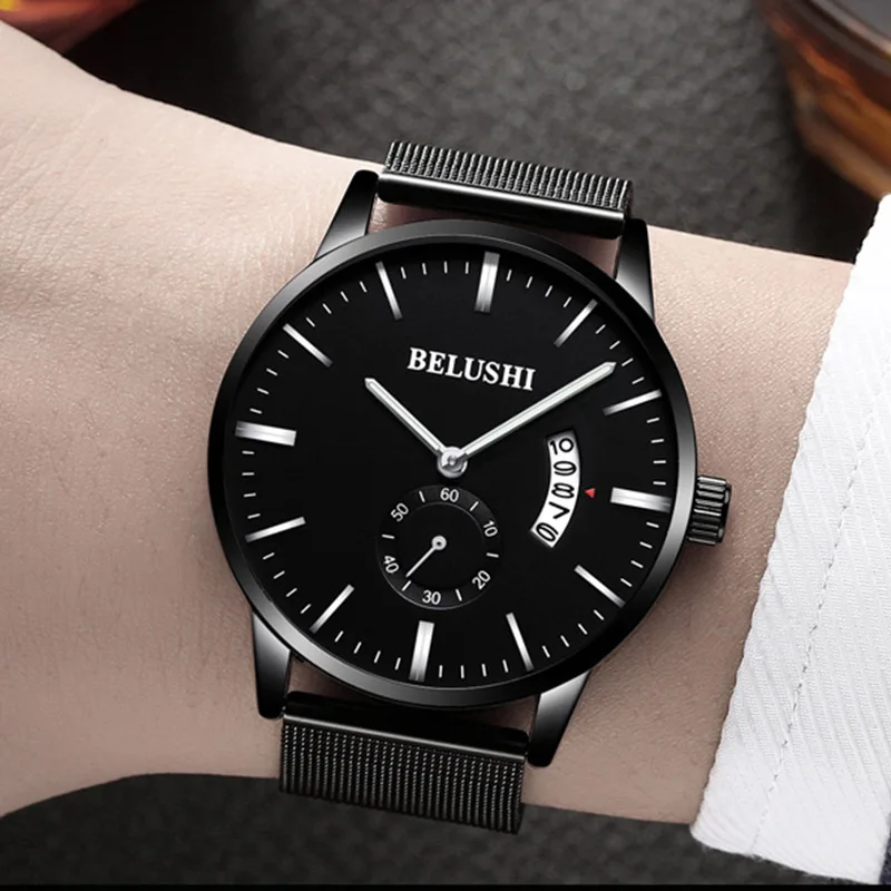 2019 Men's Luxury Brand Wrist Watches Clock Man Business Quartz Classic Male Men Watches Steel