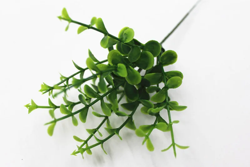 Мини цветы зеленое искусственное растение эвкалипта пластиковые деньги листья трава кустарник украшение дома