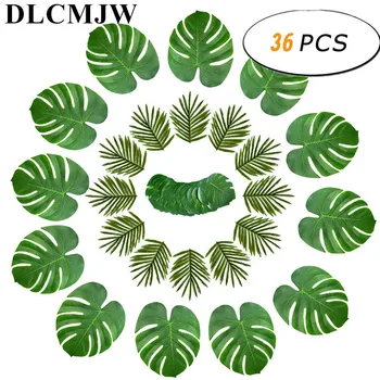 

36 pcs Turtle leaf Artificial flower Plastic Plant Fake green leaf Plant For Wedding Party Backdrop Wall decorative plant