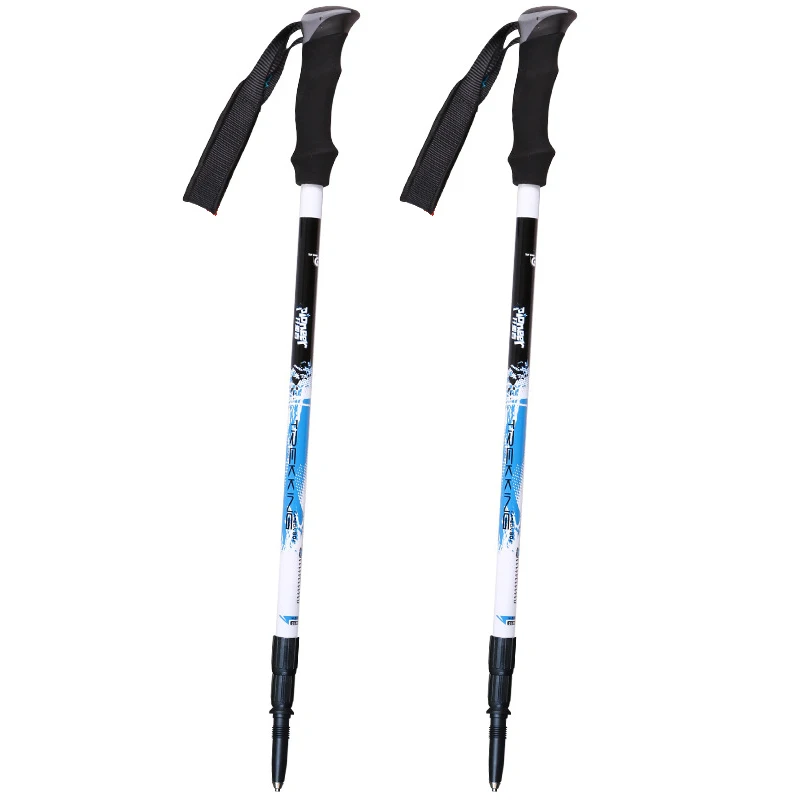 Pioneer ultraligero mango de espuma EVA 3 sección ajustable de fibra de carbono bastones senderismo Trekking Camping equipo