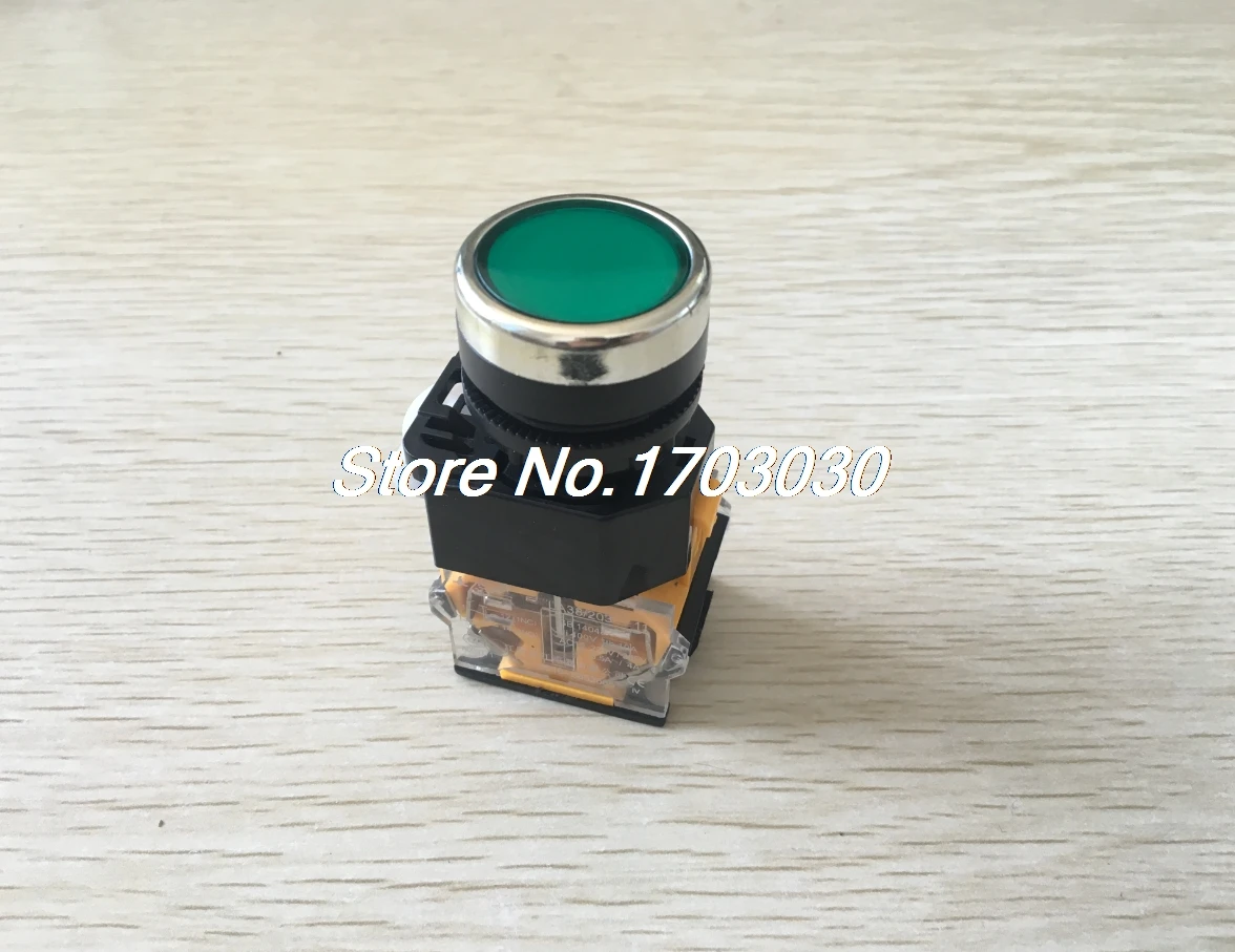 

Green Sign Ignition Momentary Press Push Button Switch 22mm 1 NO NC 10A 400V AC