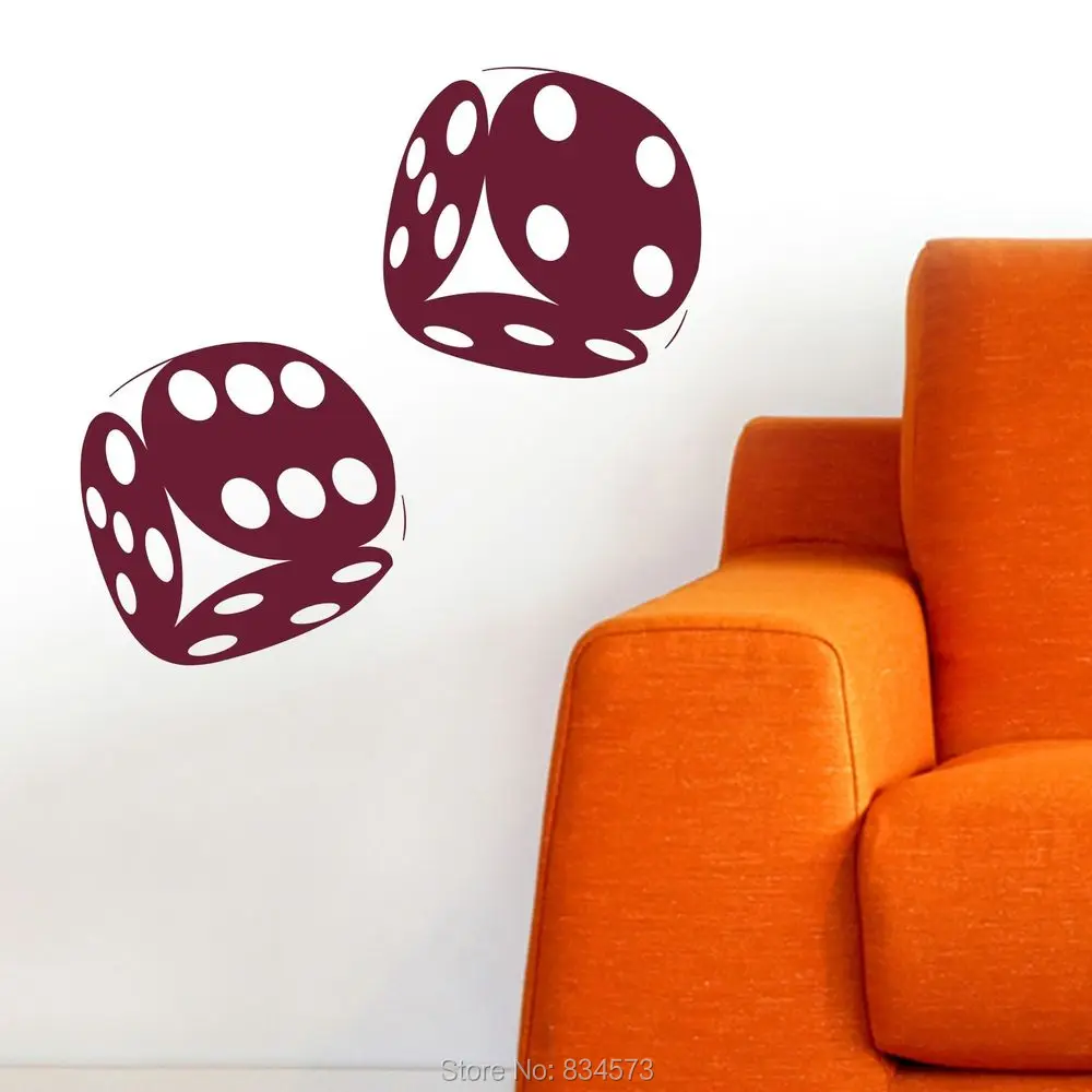 Hot DICE Game Vintage Wall Art Sticker Decal Home DIY Decoration Decor
