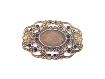 

13x18mm Brass Filigree Bezel Setting, Pick Your Amount, B19theof